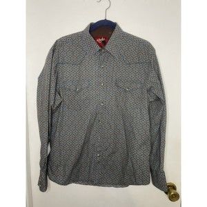 Rodeo Men’s Large Western Pearl Snaps Button Up Long Sleeve cowboy